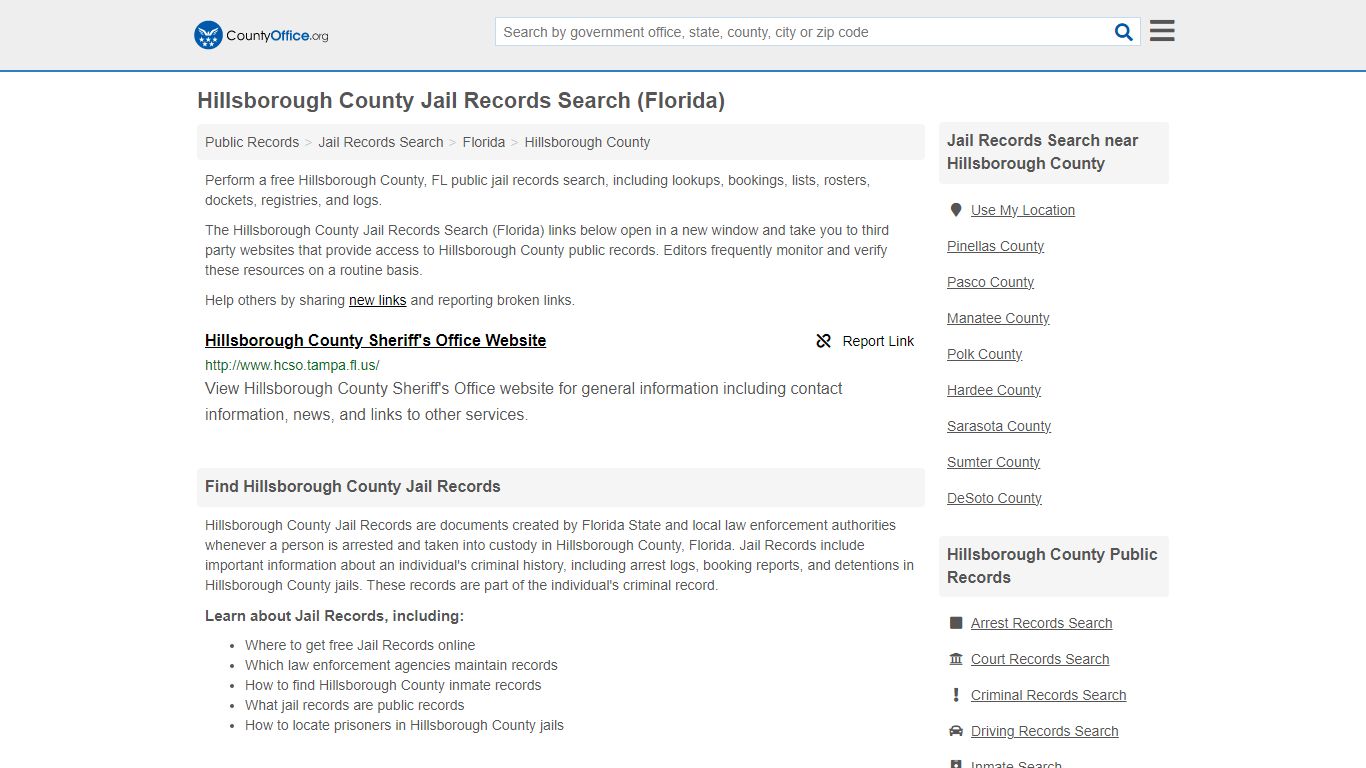 Hillsborough County Jail Records Search (Florida)