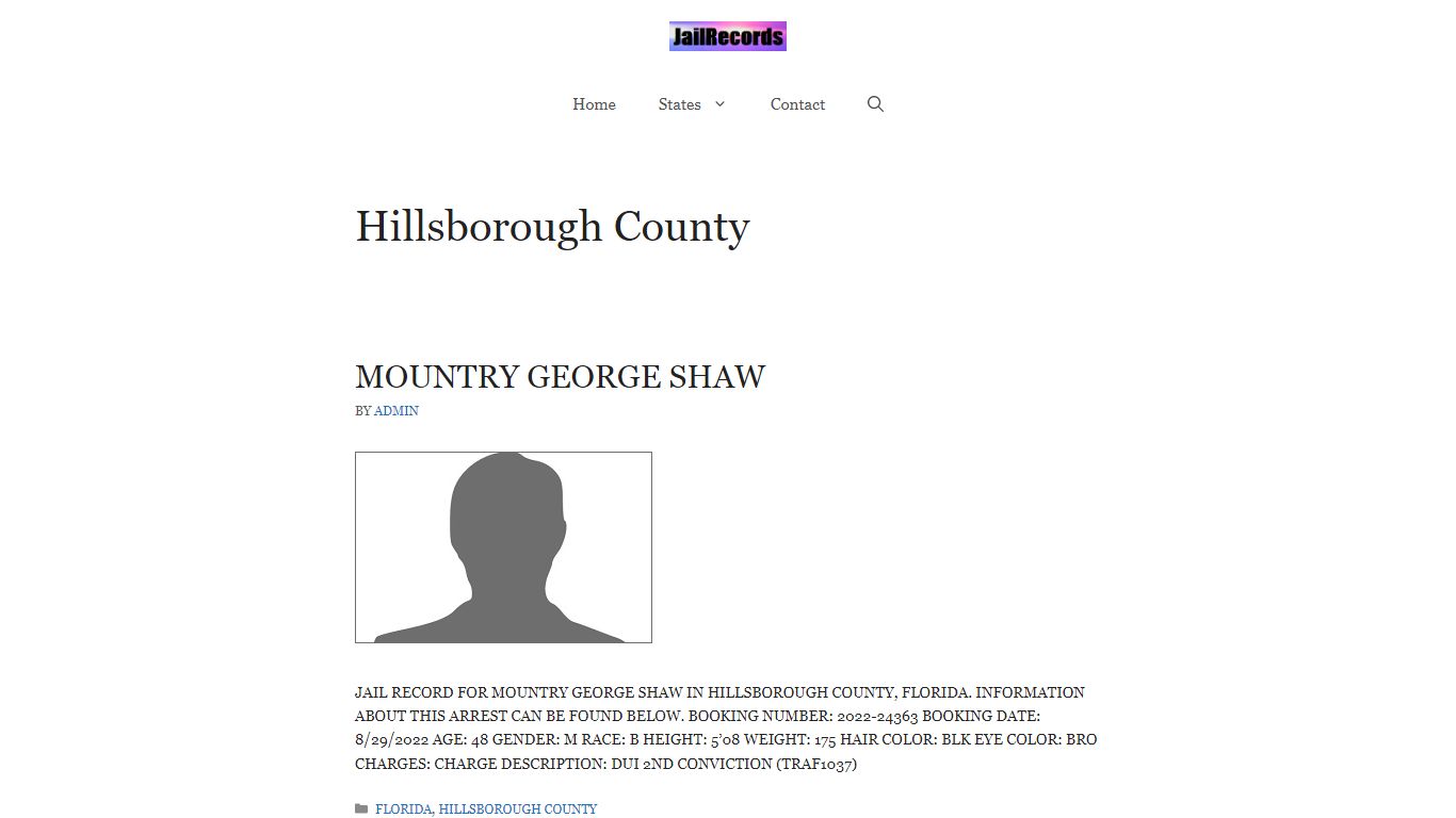Hillsborough County - Jail Records